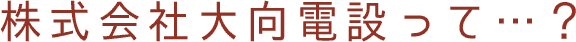 株式会社大向電設って…？